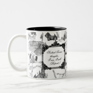 Caneca De Café Em Dois Tons SCOTTISH Terrier Black Toile com personalização