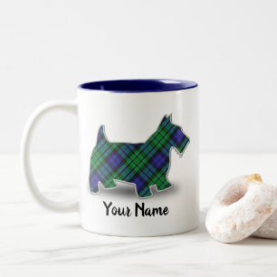 Caneca De Café Em Dois Tons Scottish Terrier do Tartan de MacCallum do clã
