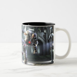 Caneca De Café Em Dois Tons Screenshot: Mulher maravilha contra o Cyborg