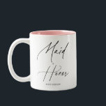 Caneca De Café Em Dois Tons Script Chic madrinha de casamento<br><div class="desc">O presente de madrinha de casamento apresenta caligrafia moderna de escrita manual.</div>