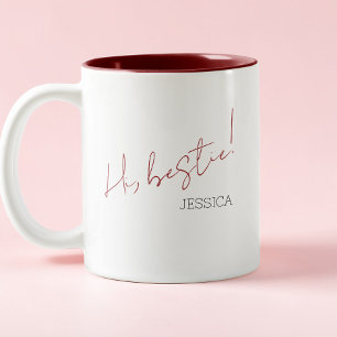Caneca De Café Em Dois Tons Script de Chic Minimalista do Dia Simples Galentin