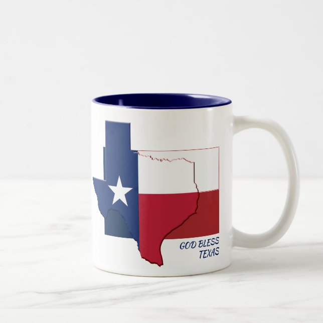 Caneca De Café Em Dois Tons Scriptação Personalizada do Deus abençoe MAPA FLAG (Direita)