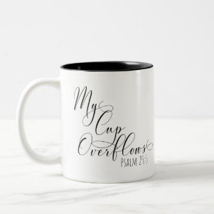 Caneca De Café Em Dois Tons Scripture Mug Salm 23:5 "My copo Overflow" (2)