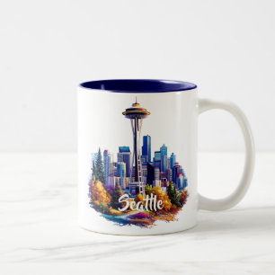 Caneca De Café Em Dois Tons Seattle Coffee Mug