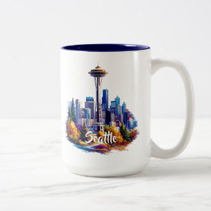 Caneca De Café Em Dois Tons Seattle Coffee Mug