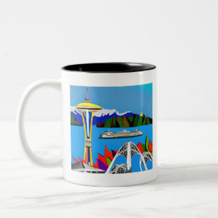 Caneca De Café Em Dois Tons Seattle Emerald City Image Mug