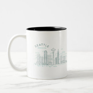 Caneca De Café Em Dois Tons Seattle Skyline Stroke