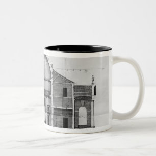 Caneca De Café Em Dois Tons Secção transversal da casa de campo Rotonda