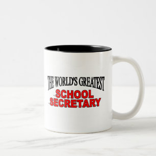 Caneca De Café Em Dois Tons Secretário da escola do mundo o grande