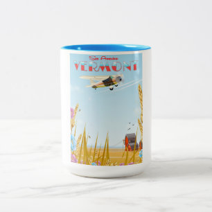 Caneca De Café Em Dois Tons "see America" - poster de viagens rural de Vermont