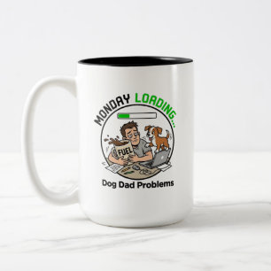 Caneca De Café Em Dois Tons Segunda-feira Carregando Pai de Cachorro Café Humo