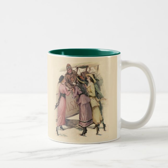 Caneca De Café Em Dois Tons Segurando O Correio (Direita)