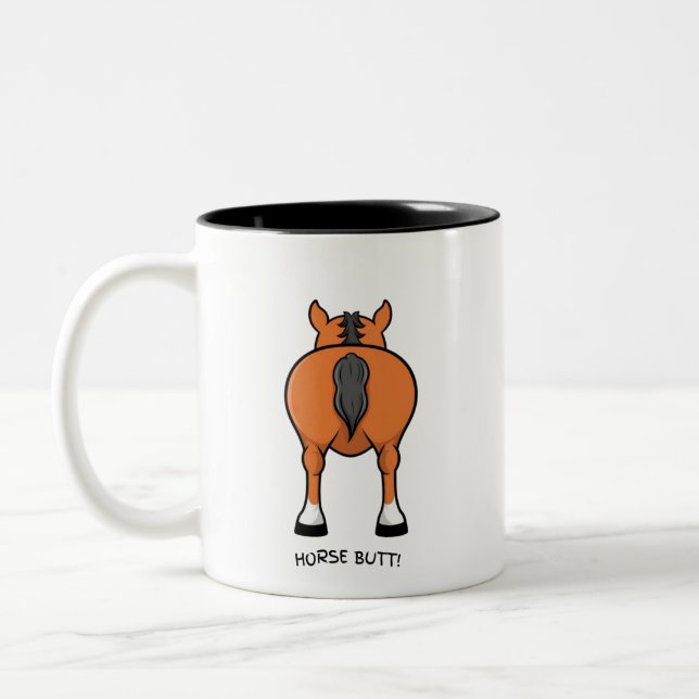 Caneca De Café Em Dois Tons Segure Seus Cavalos... Até Café! ☕ 🐴 😂 (Esquerda)
