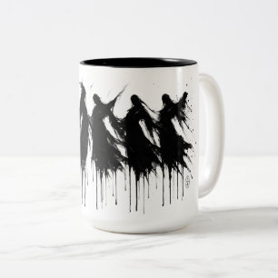 Caneca De Café Em Dois Tons Seis Tons de Gotejamento – Caneca Haunted Ink