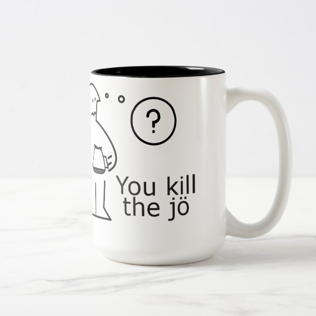 Caneca De Café Em Dois Tons seja amável, rebobinação (Direita)