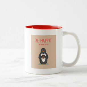Caneca De Café Em Dois Tons Seja café feliz e da bebida