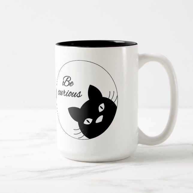 Caneca De Café Em Dois Tons Seja curioso (Direita)