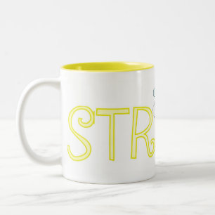 Caneca De Café Em Dois Tons Seja forte - uma palavra positiva