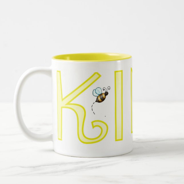 Caneca De Café Em Dois Tons Seja gentil - Uma palavra positiva (Esquerda)