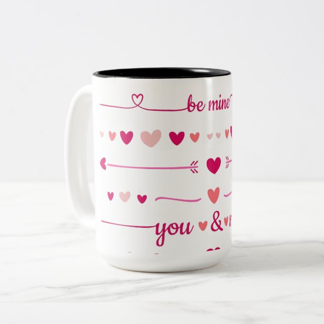 Caneca De Café Em Dois Tons Seja Minha, Você E Eu. (Frente Esquerda)