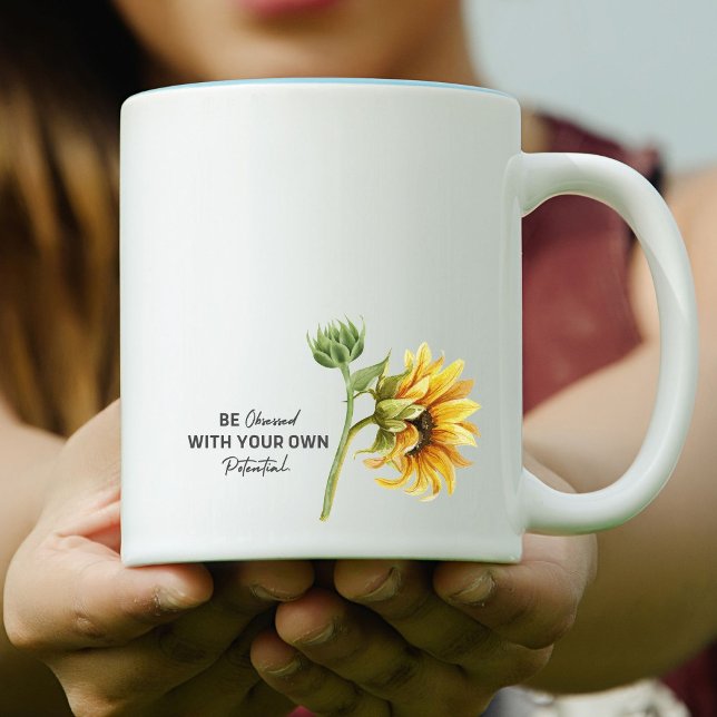 Caneca De Café Em Dois Tons Seja Obcecado Com Seu Próprio Potencial (Criador carregado)