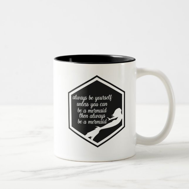 Caneca De Café Em Dois Tons Seja sempre uma sereia (Direita)
