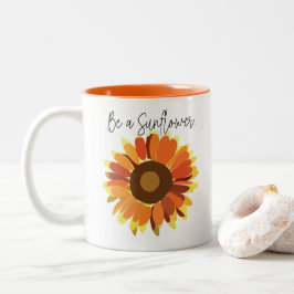 Caneca De Café Em Dois Tons Seja um girassol