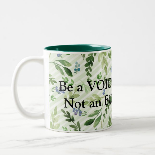 Caneca De Café Em Dois Tons Seja uma VOZ, não e ECHO! (Esquerda)