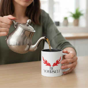 Caneca De Café Em Dois Tons Seja você mesmo - fortalecendo Design de citação m