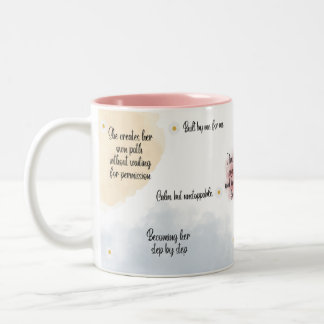 Caneca De Café Em Dois Tons Self Love Inspirational Quote Mug, Soft Feminine 