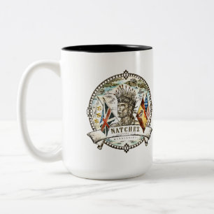 Caneca De Café Em Dois Tons Selo da cidade de Natchez • Logotipo da cor da