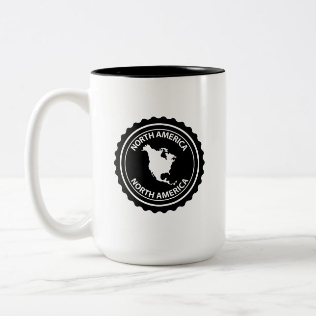 Caneca De Café Em Dois Tons Selo de America do Norte (Esquerda)