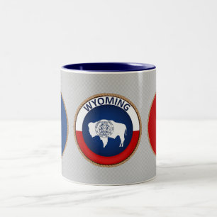 Caneca De Café Em Dois Tons Selo de Estado Wyoming