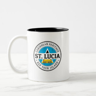Caneca De Café Em Dois Tons Selo de Passaporte de Santa Lúcia | Patrimônio Car