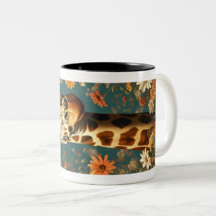 Caneca De Café Em Dois Tons Selvagem Girafa Portrait Illustration Animal