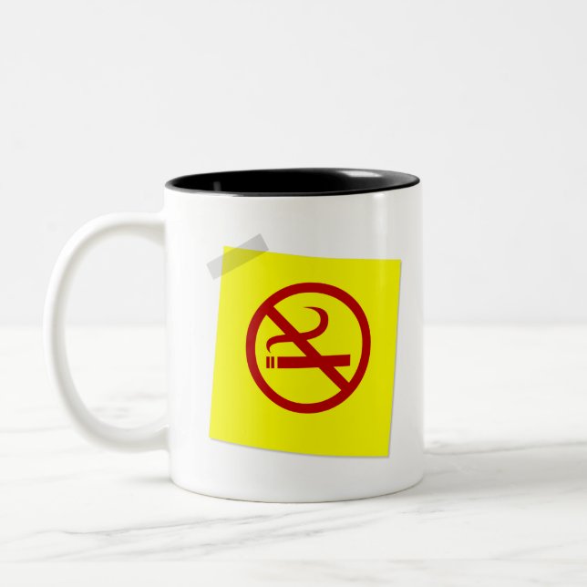 Caneca De Café Em Dois Tons Sem Fumar (Esquerda)