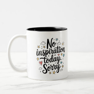Caneca De Café Em Dois Tons Sem Inspiração Hoje - Design divertido e colorido