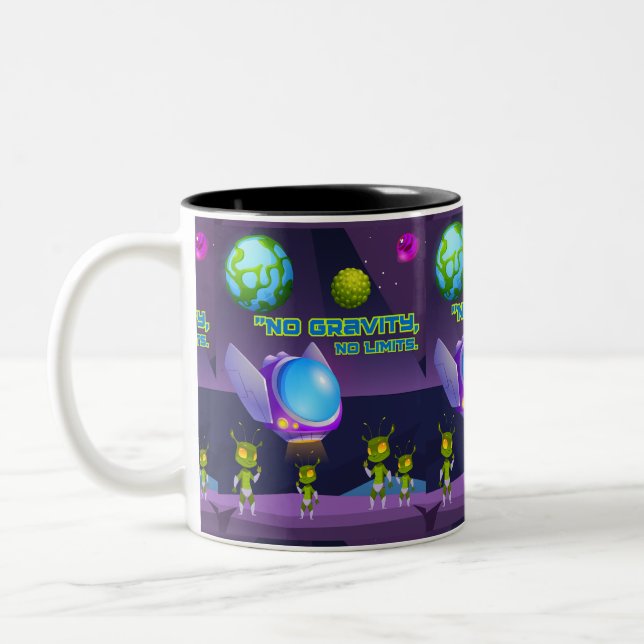 Caneca De Café Em Dois Tons Sem limites de gravidade (Esquerda)