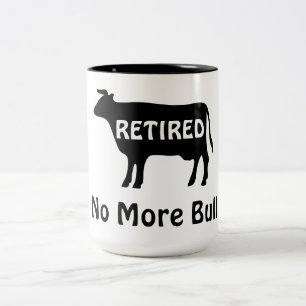 Caneca De Café Em Dois Tons Sem Mais Touro Tema de Vaca Engraçado Humor de Apo