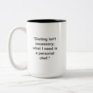 Caneca De Café Em Dois Tons Sem Mug de Dieta Presente de Foodie Engraçado