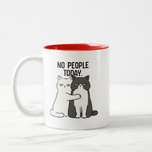 Caneca De Café Em Dois Tons Sem Pessoas Hoje Gatos Mal-Humorados