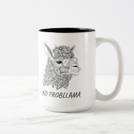 Caneca De Café Em Dois Tons Sem Probllama Mug - Design de Lama Cute