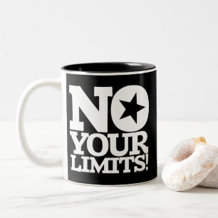 Caneca De Café Em Dois Tons Sem Seus Limites! Texto branco preto BG