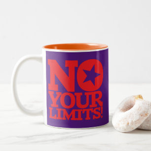 Caneca De Café Em Dois Tons Sem Seus Limites! Texto Vermelho Roxo BG