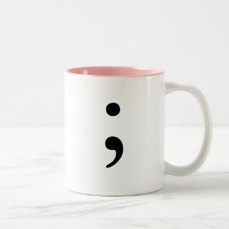 Caneca De Café Em Dois Tons Semicolon