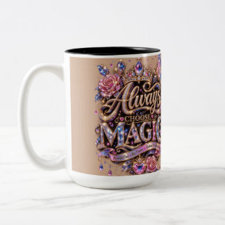 Caneca De Café Em Dois Tons Sempre Escolha o Design de Cristal Brilhante Mágic