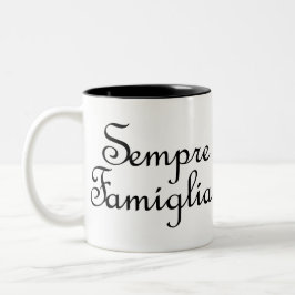 Caneca De Café Em Dois Tons Sempre Famiglia - Italiano - Família Sempre