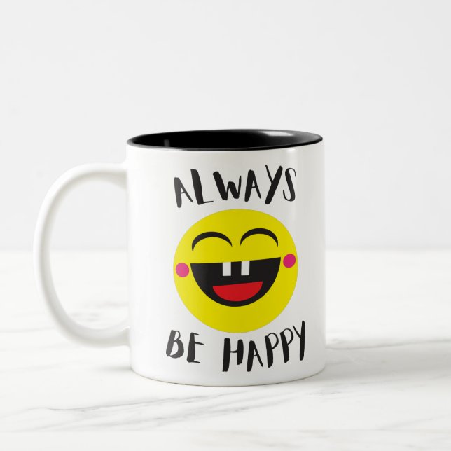 Caneca De Café Em Dois Tons sempre ser feliz (Esquerda)
