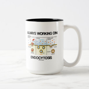 Caneca De Café Em Dois Tons Sempre trabalhando em Endocytosis (comer celular)