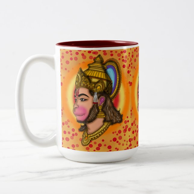 Caneca De Café Em Dois Tons Senhor Hanuman (Esquerda)